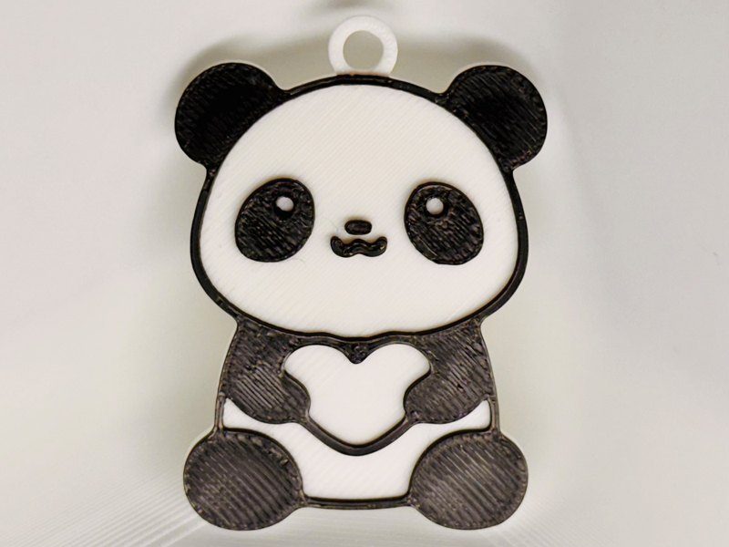 Kalp Tutan Panda Anahtarlık